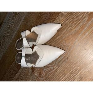 Ted Baker White Pointed Toe Mules size 8
